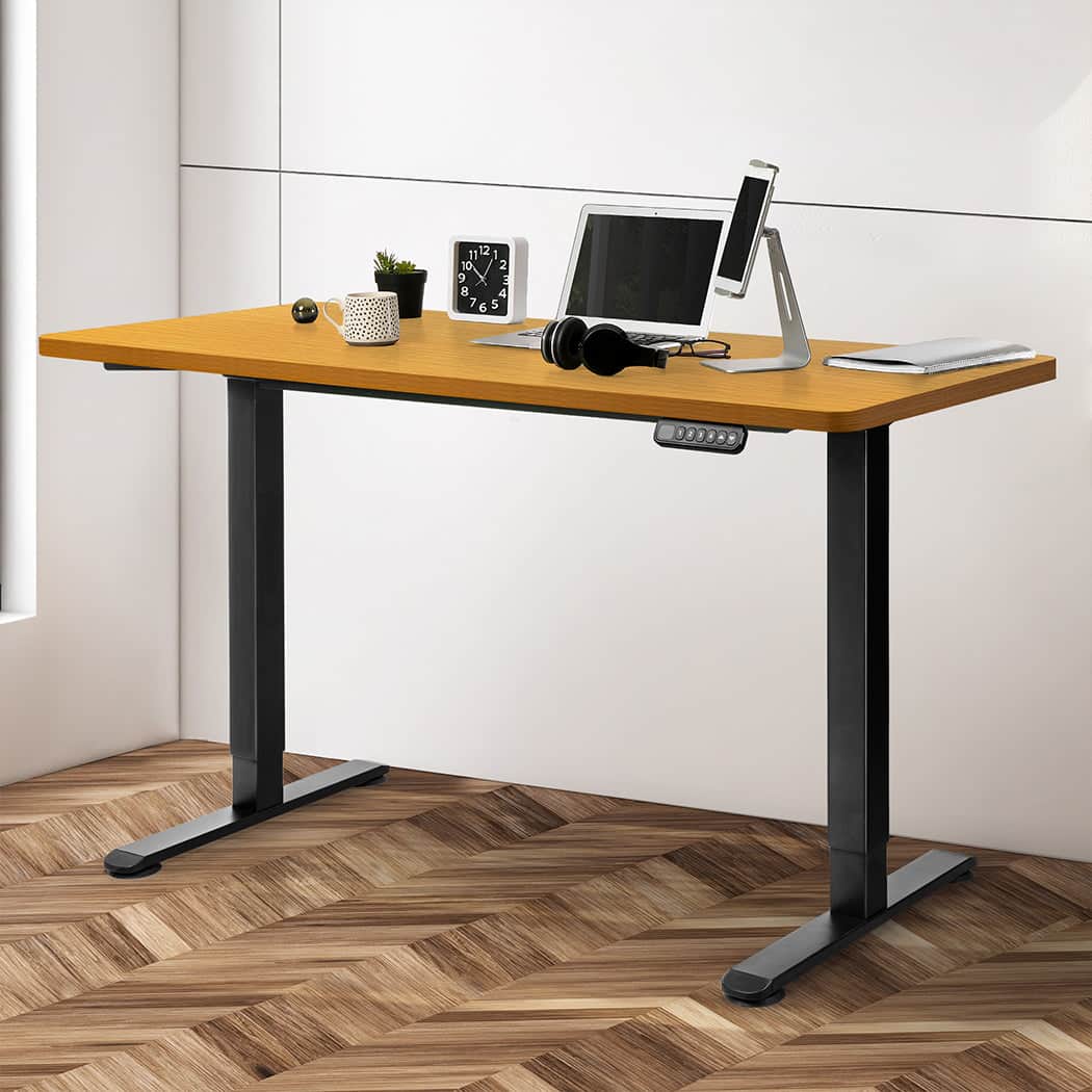 Contemporary Motorised Standing Desk Adjustable 140cm Natural 1000x