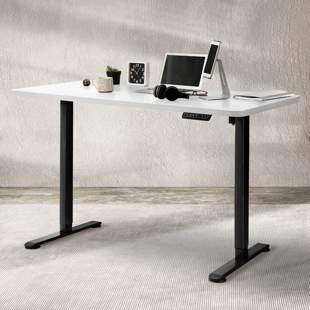 Contemporary Motorised Standing Desk Adjustable 140cm White 1000x 1MM
