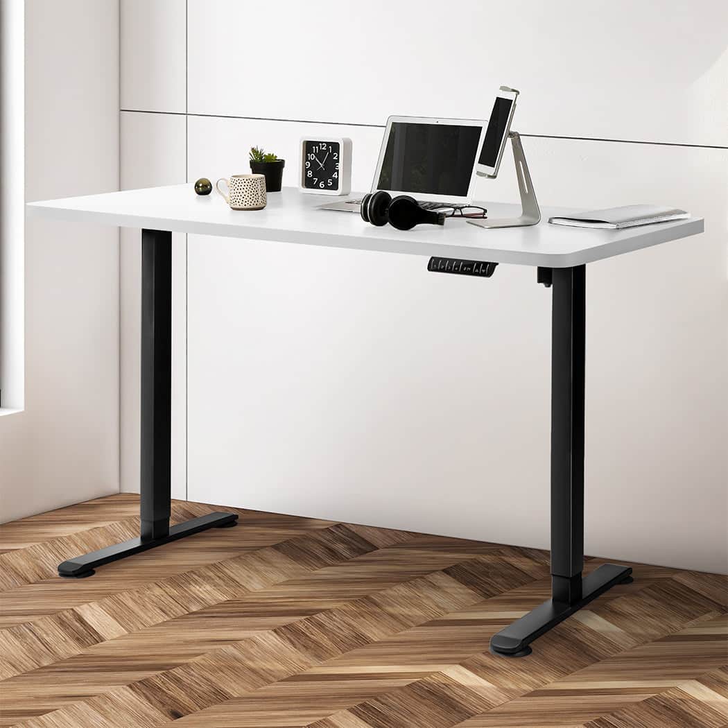 Contemporary Motorised Standing Desk Adjustable 140cm White 1000x 1MM