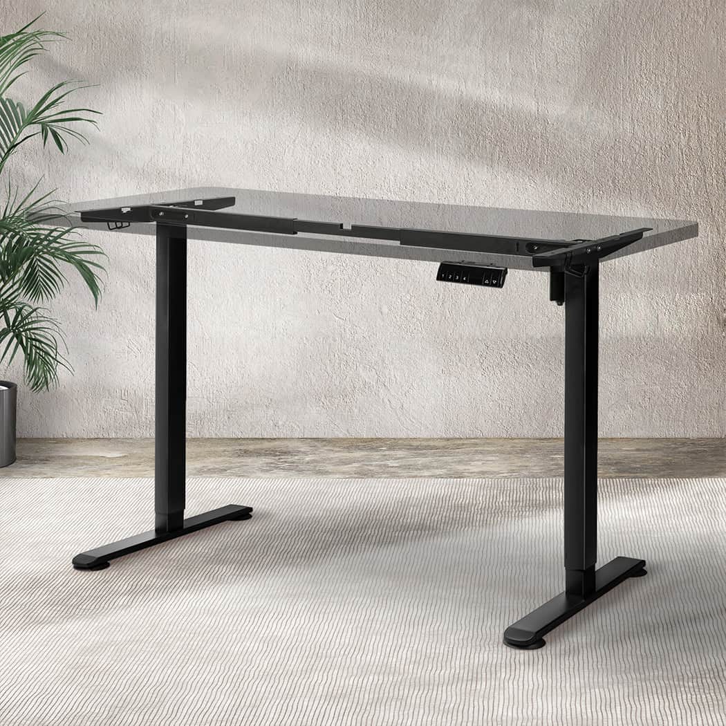 Contemporary Motorised Standing Desk Frame Black Single Motor  Sleek