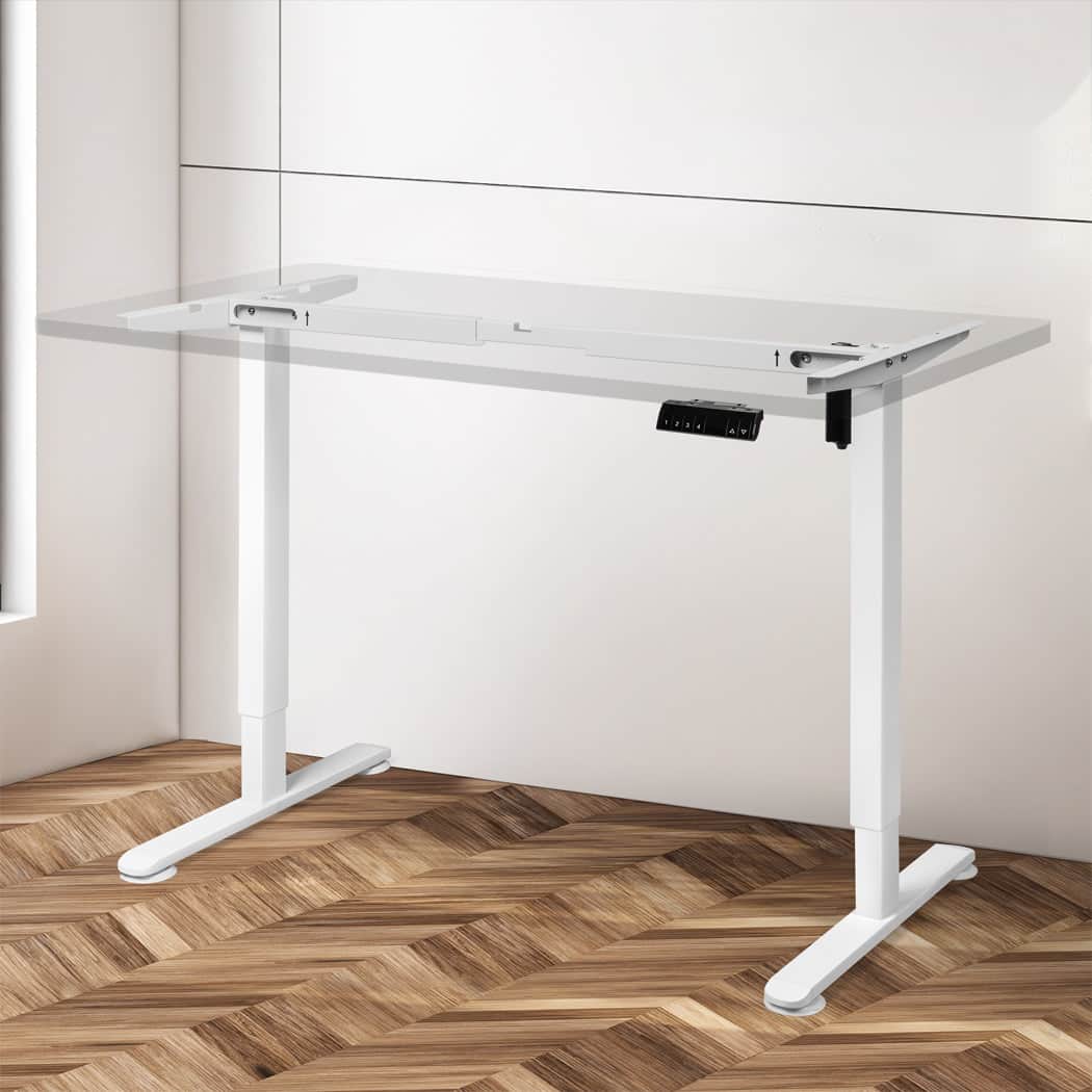 Contemporary Motorised Standing Desk Frame White Single Motor  High