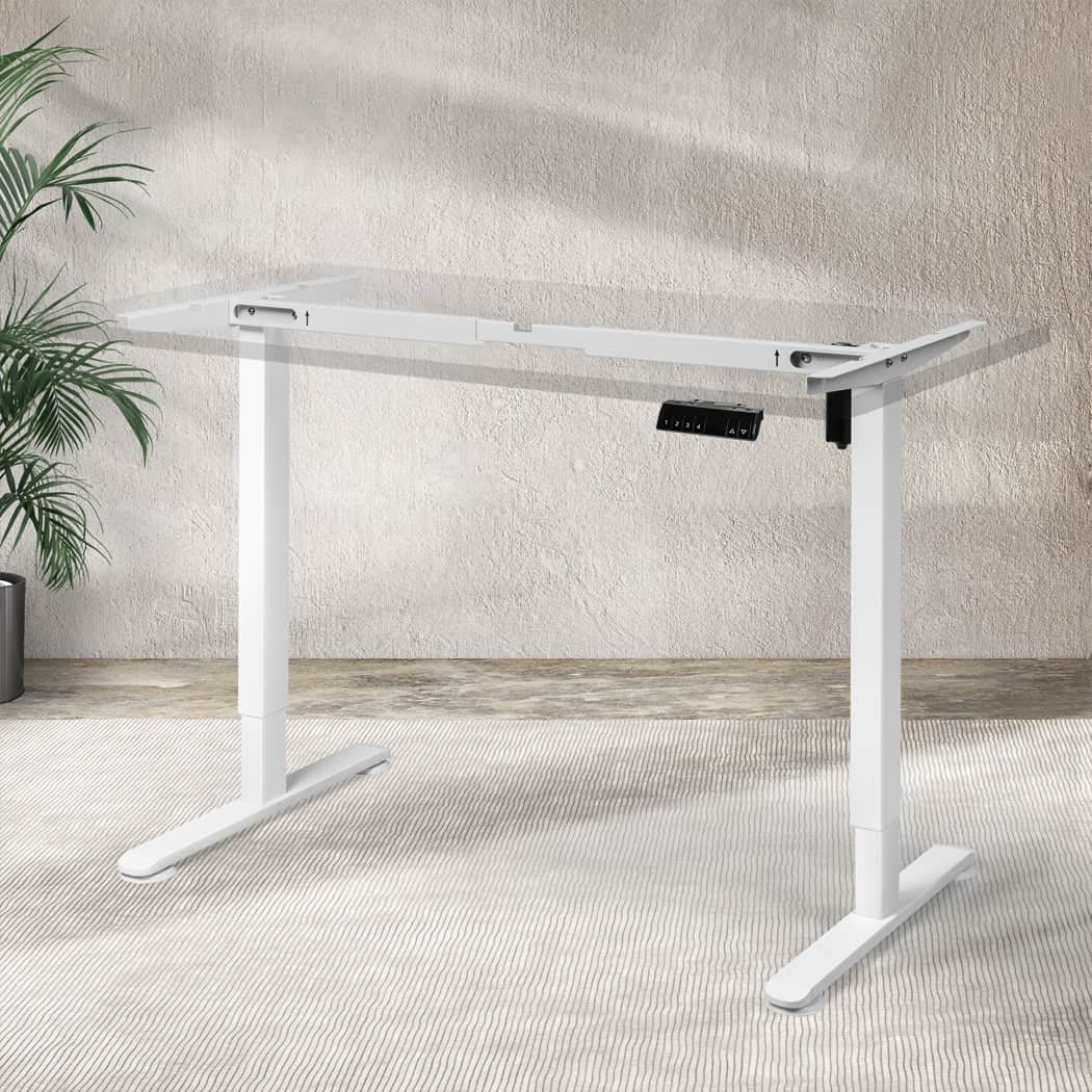 Contemporary Motorised Standing Desk Frame White Single Motor  High