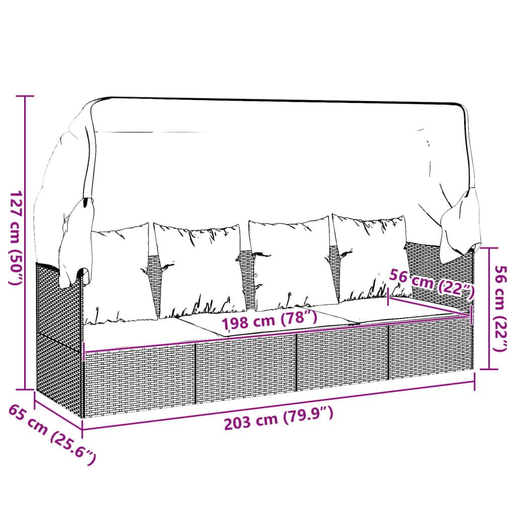 Contemporary Outdoor Lounge Bed with Roof Patio Setup Outdoor Living