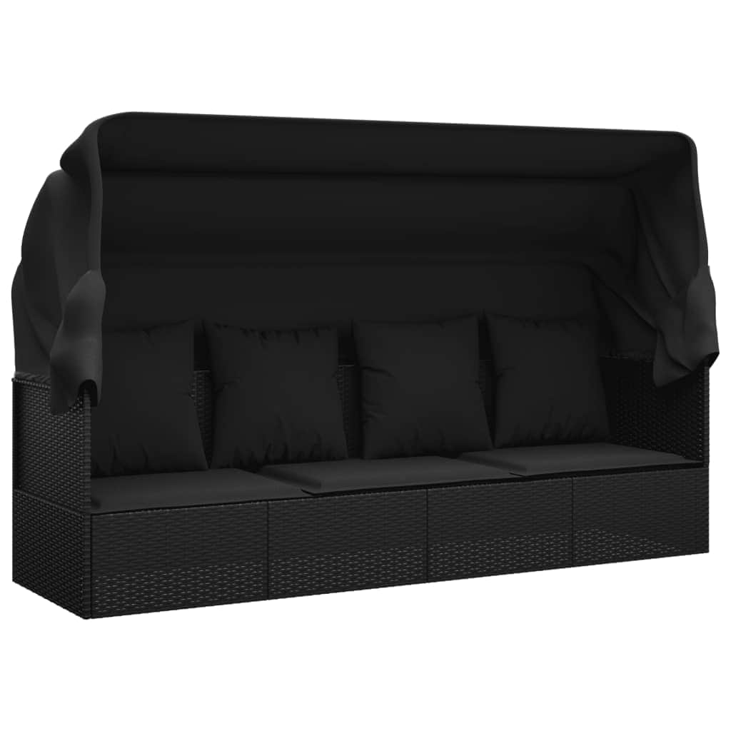Contemporary Outdoor Lounge Bed with Roof Patio Setup Outdoor Living