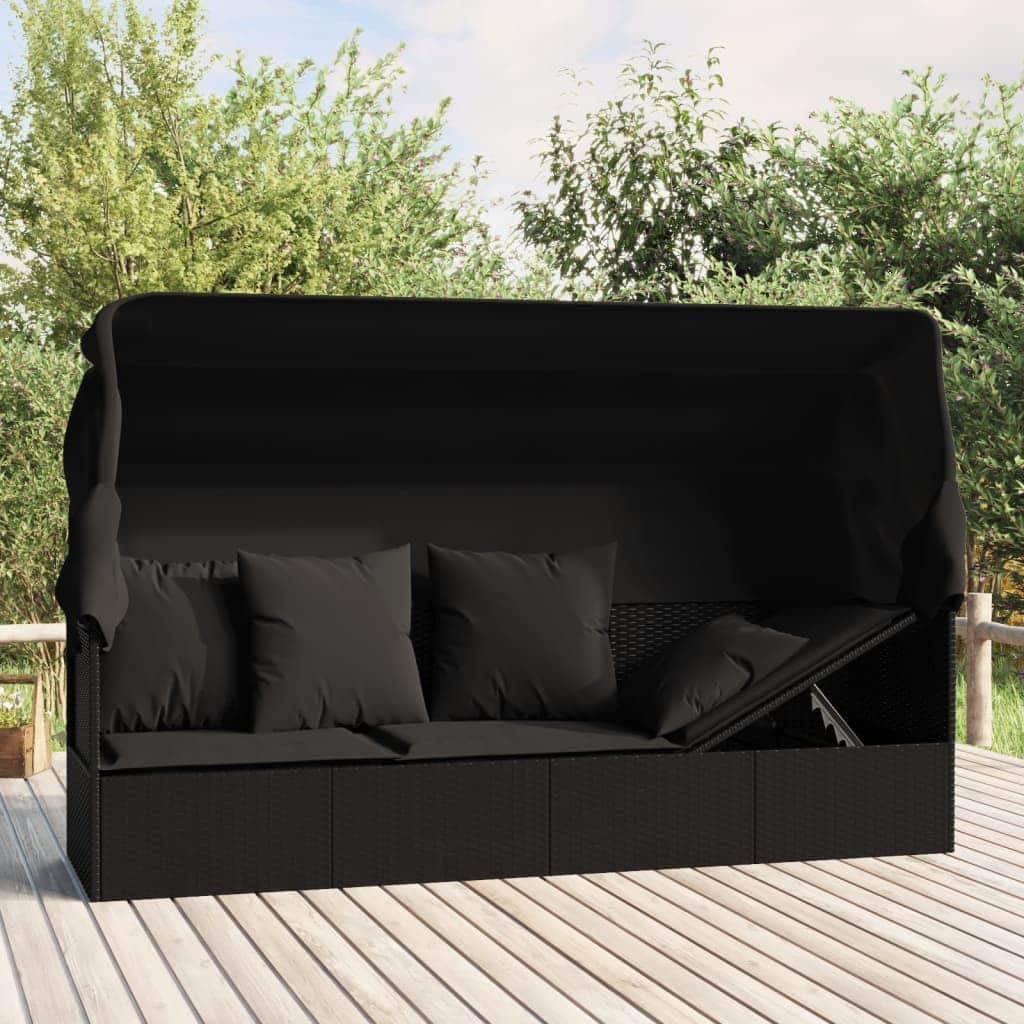 Contemporary Outdoor Lounge Bed with Roof Patio Setup Outdoor Living