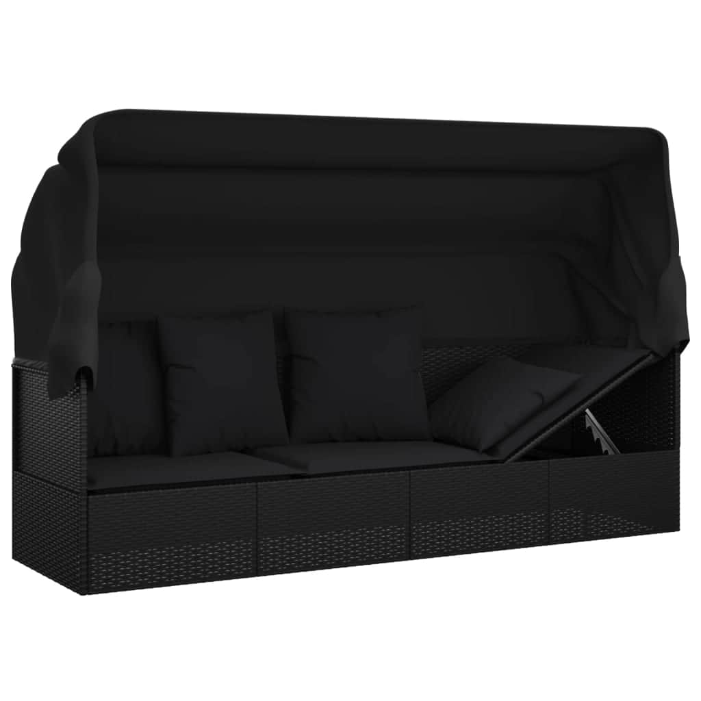 Contemporary Outdoor Lounge Bed with Roof Patio Setup Outdoor Living