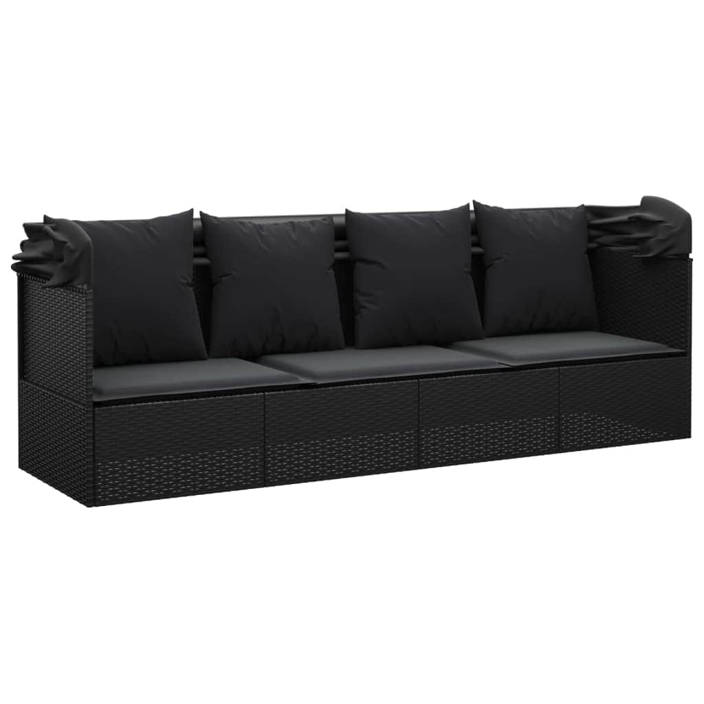 Contemporary Outdoor Lounge Bed with Roof Patio Setup Outdoor Living