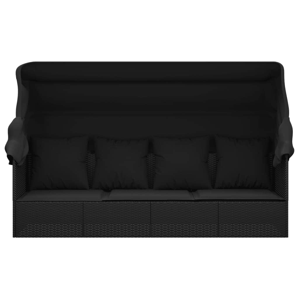 Contemporary Outdoor Lounge Bed with Roof Patio Setup Outdoor Living