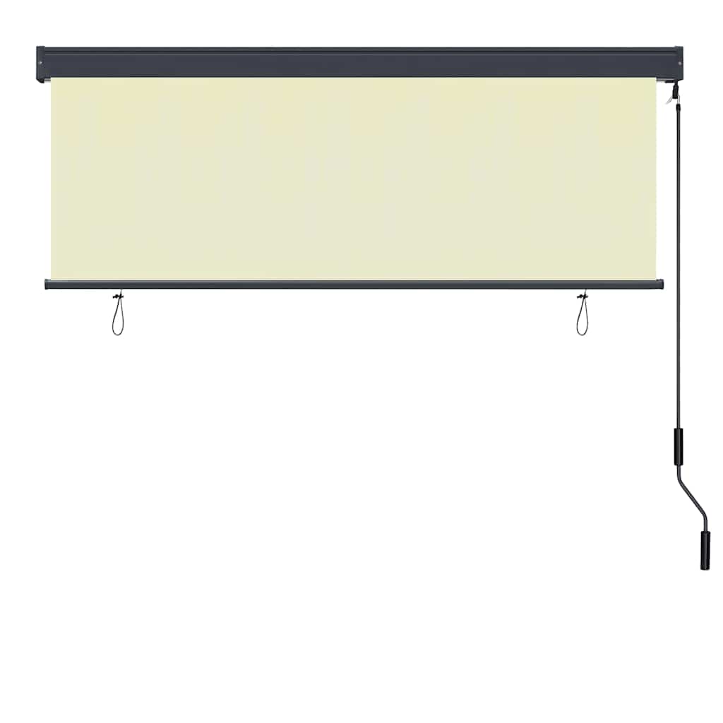 Contemporary Outdoor Roller Blind Striped Manual Cream Fabric | Fabric finish