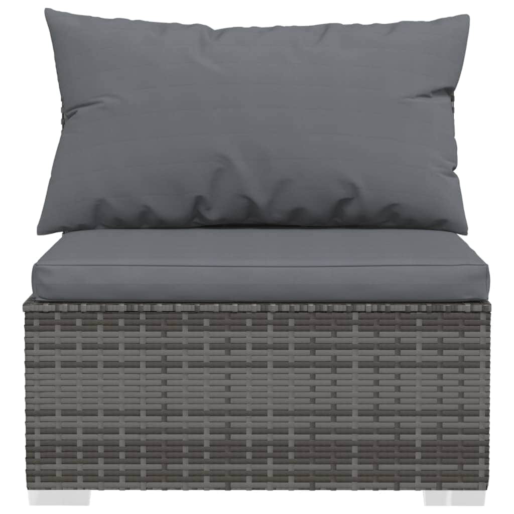 Contemporary Rattan Elegance: 10-Piece Garden Lounge Set in Elegant Grey with Plush Cushions