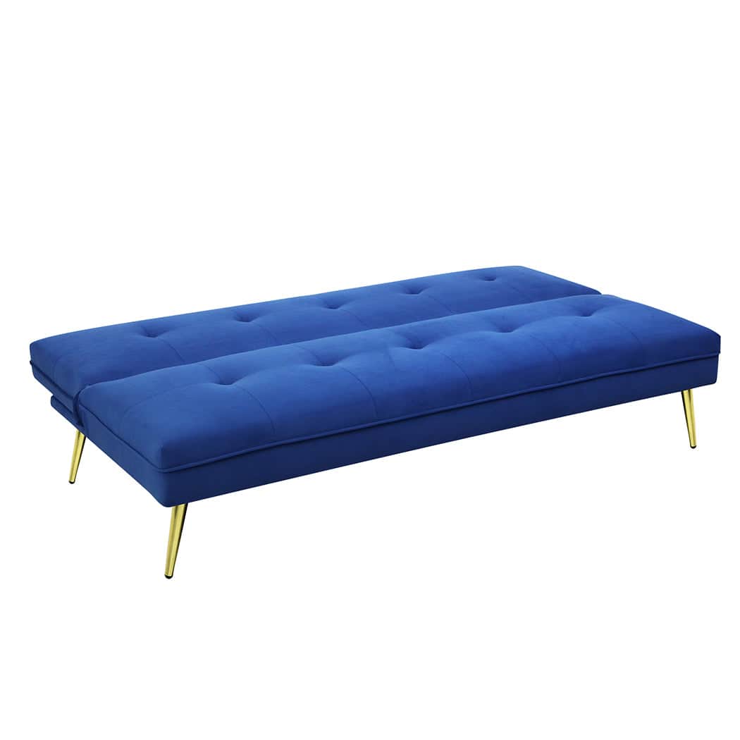 Contemporary Sofa Bed Convertible Velvet 3 Seater  Comfortable Design