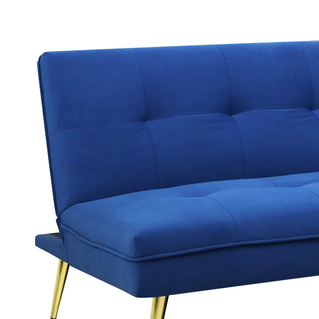 Contemporary Sofa Bed Convertible Velvet 3 Seater  Comfortable Design