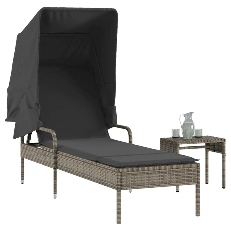 Sun Lounger with Canopy and Indoor Outdoor Use Summer