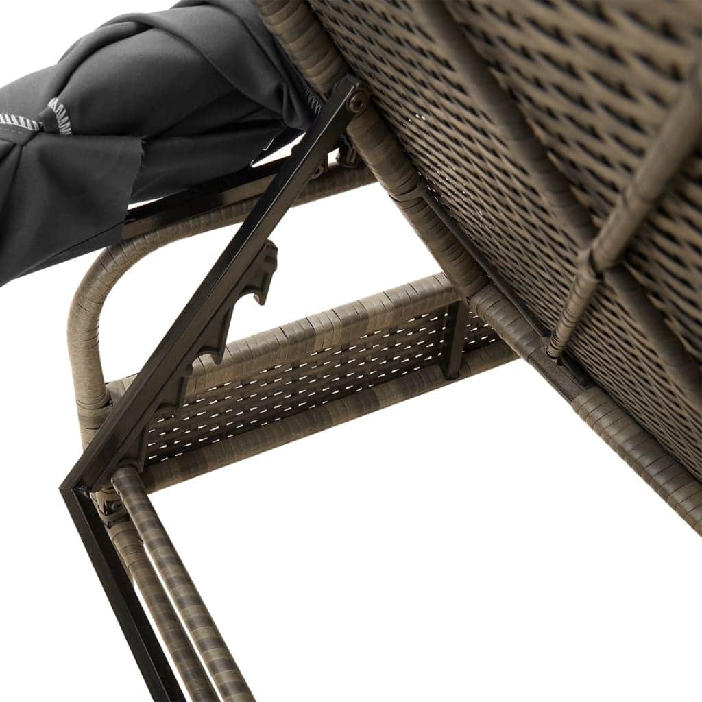 Contemporary Sun Lounger with Canopy and Indoor Outdoor Use Summer