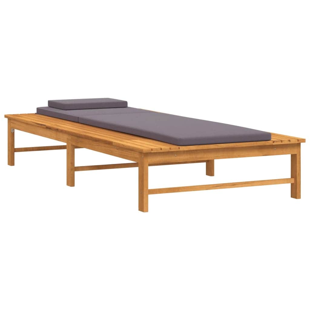 Contemporary Sun Lounger with Dark Grey Relaxing Seating Modern Living