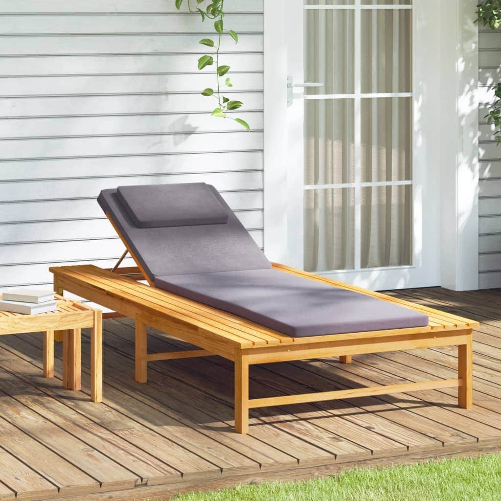 Contemporary Sun Lounger with Dark Grey Relaxing Seating Modern Living