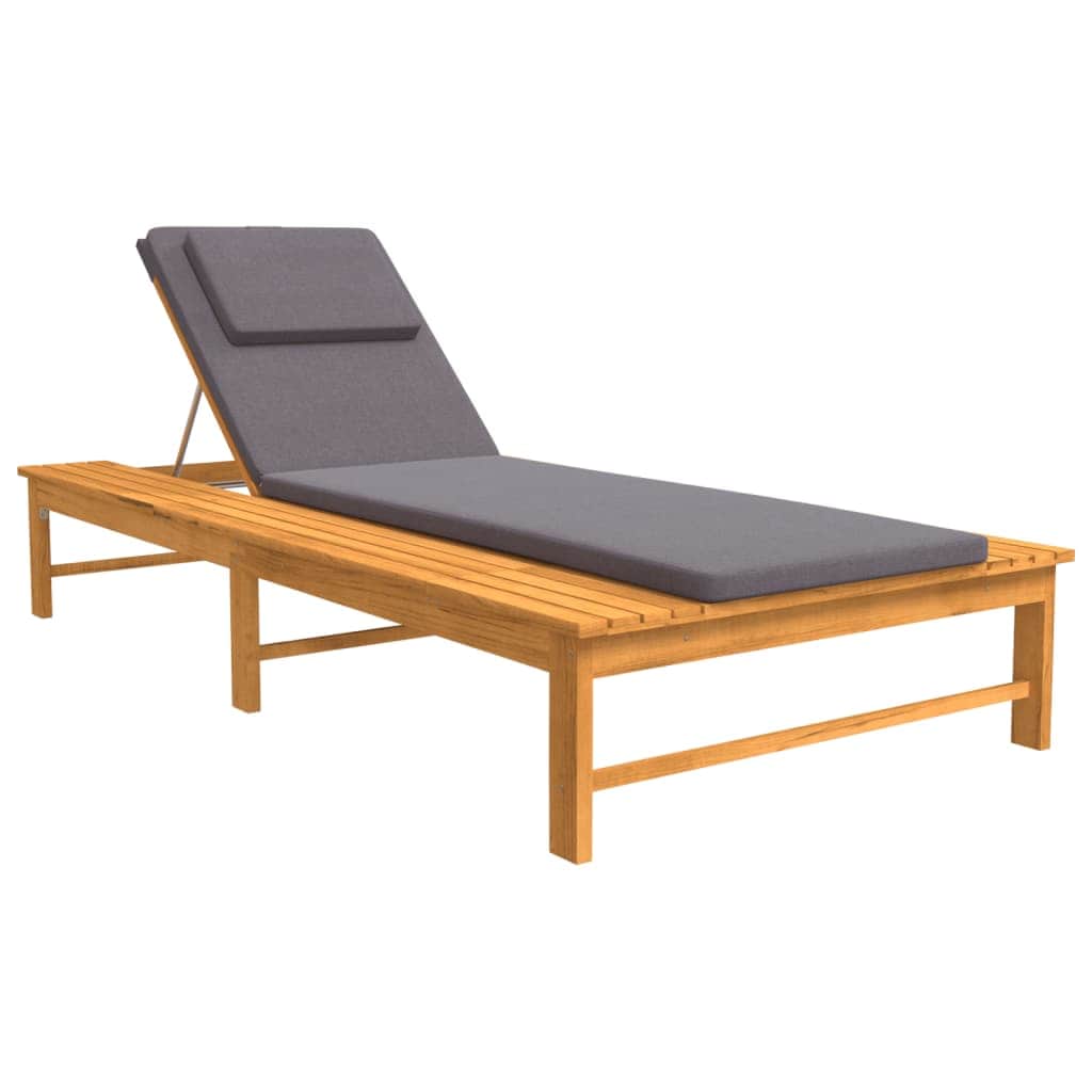 Contemporary Sun Lounger with Dark Grey Relaxing Seating Modern Living