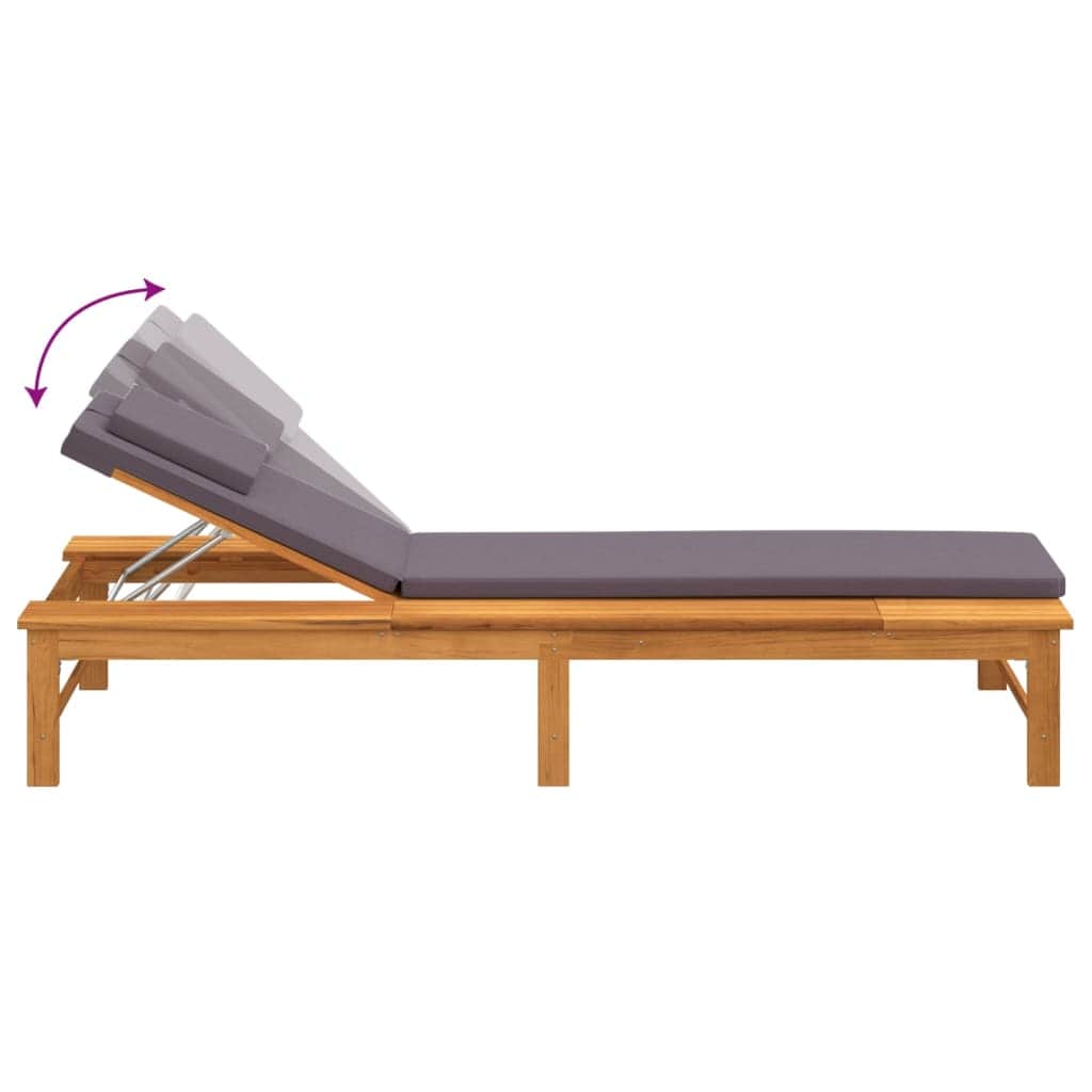 Contemporary Sun Lounger with Dark Grey Relaxing Seating Modern Living