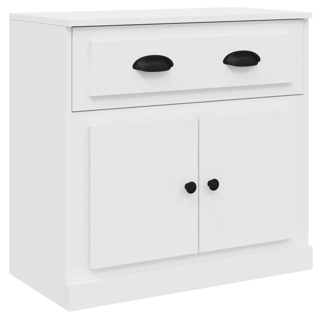 Contemporary Trio of White Engineered Wood Sideboards