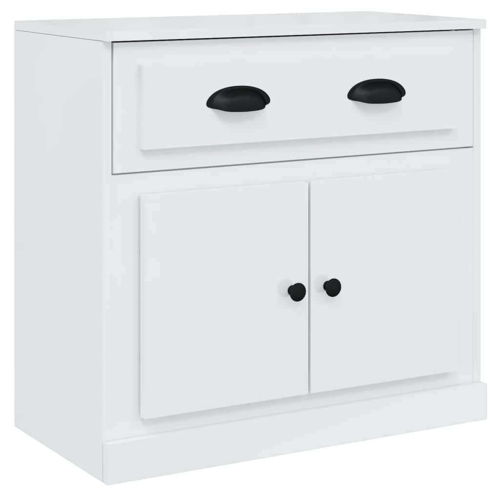 Contemporary Trio of White Engineered Wood Sideboards