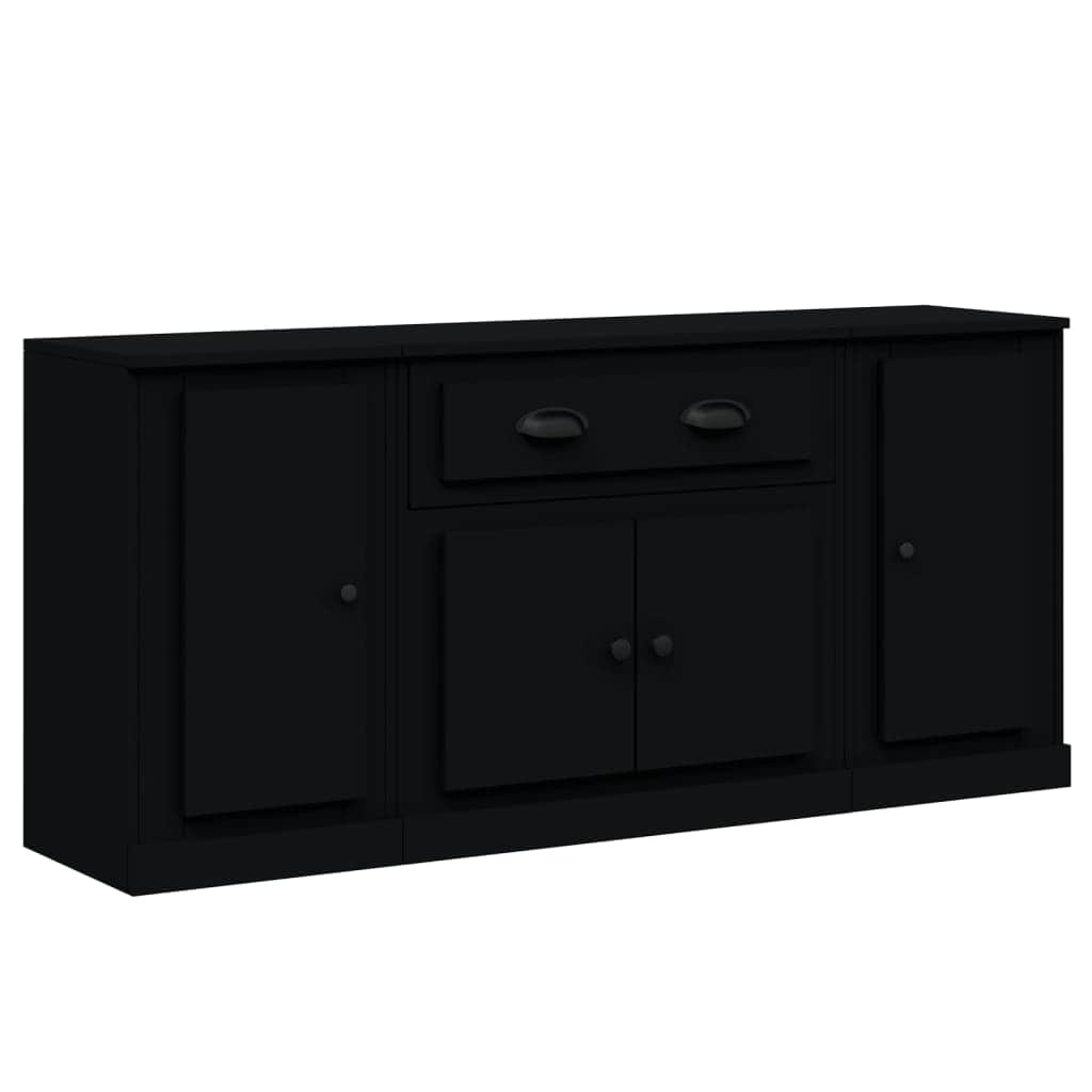 Contemporary Trio of White Engineered Wood Sideboards