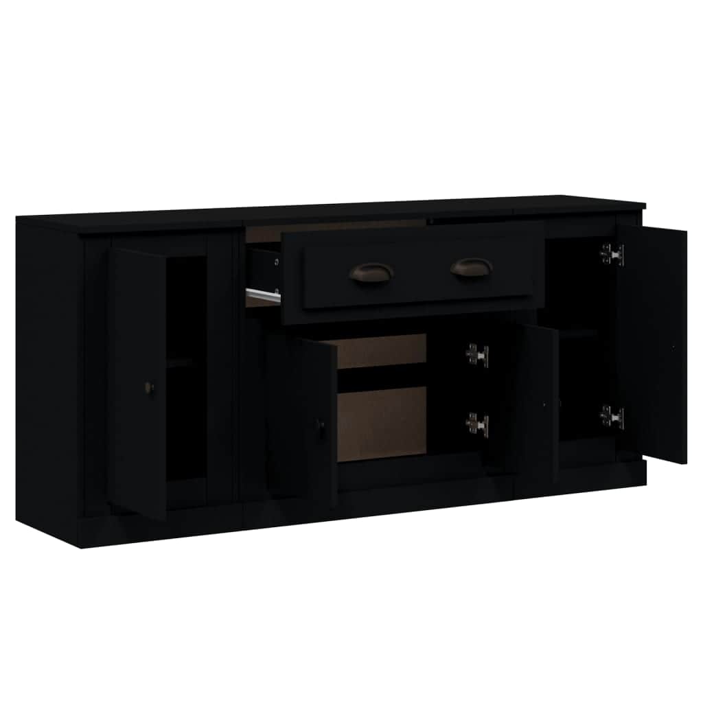 Contemporary Trio of White Engineered Wood Sideboards