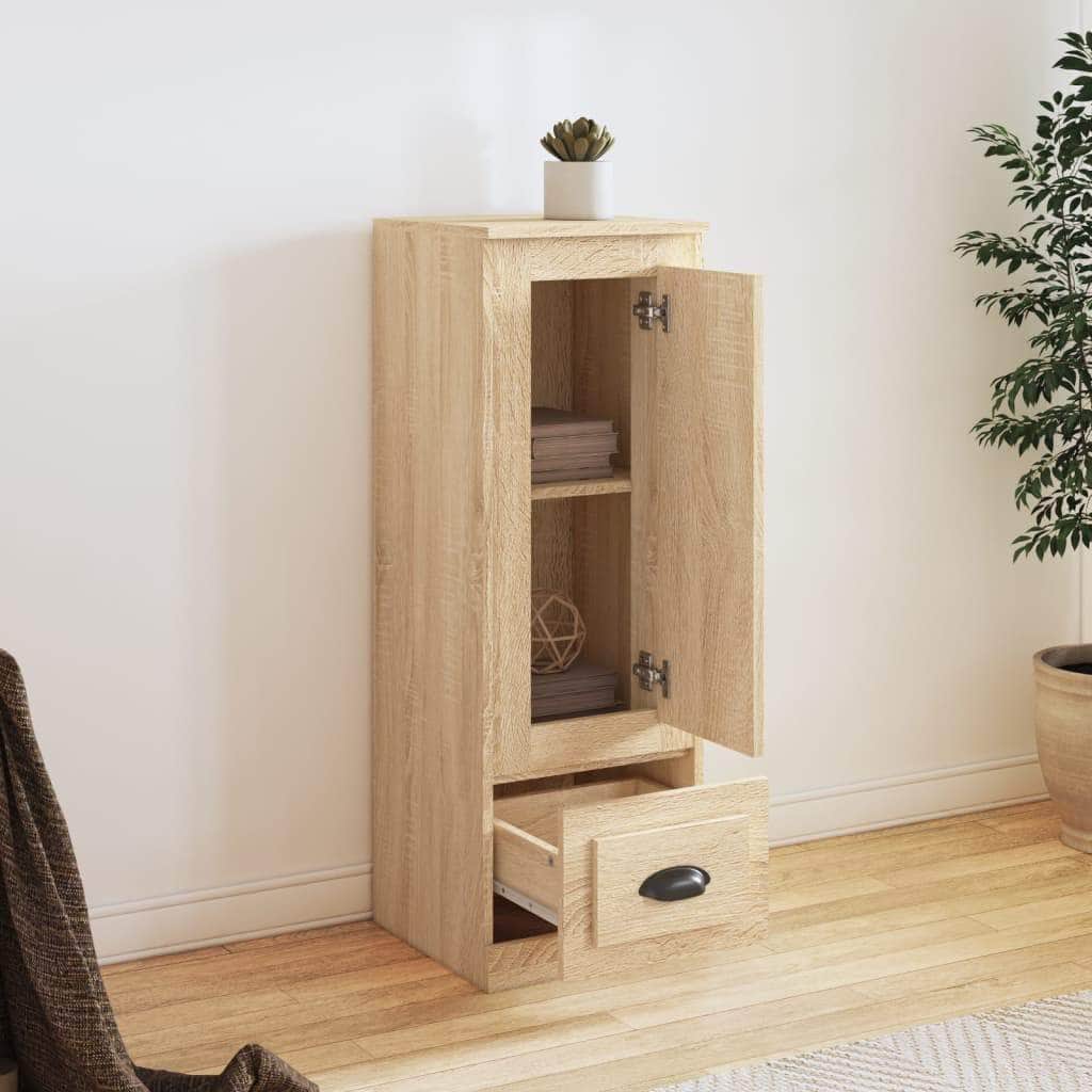 Contemporary White Highboard in Engineered Wood