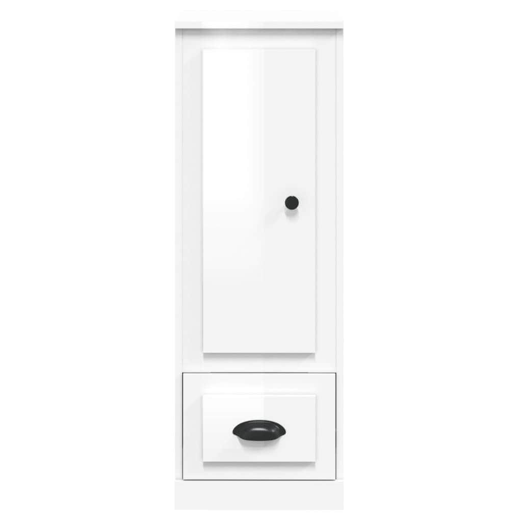 Contemporary White Highboard in Engineered Wood