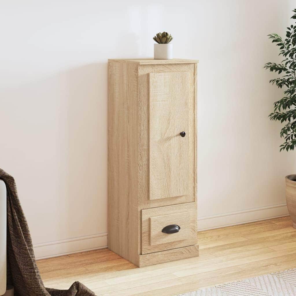 Contemporary White Highboard in Engineered Wood