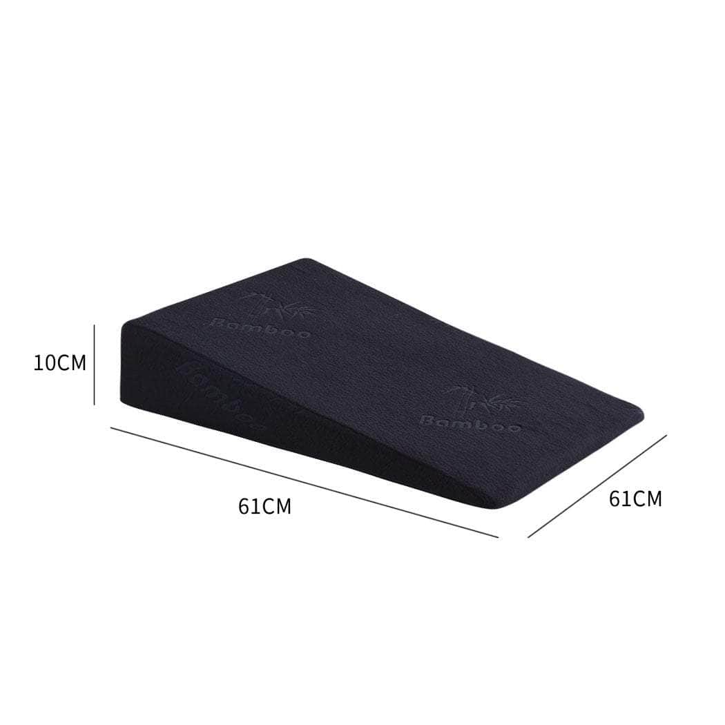 Cool Gel Memory Foam Bed Wedge Pillow With Cover Black 10
