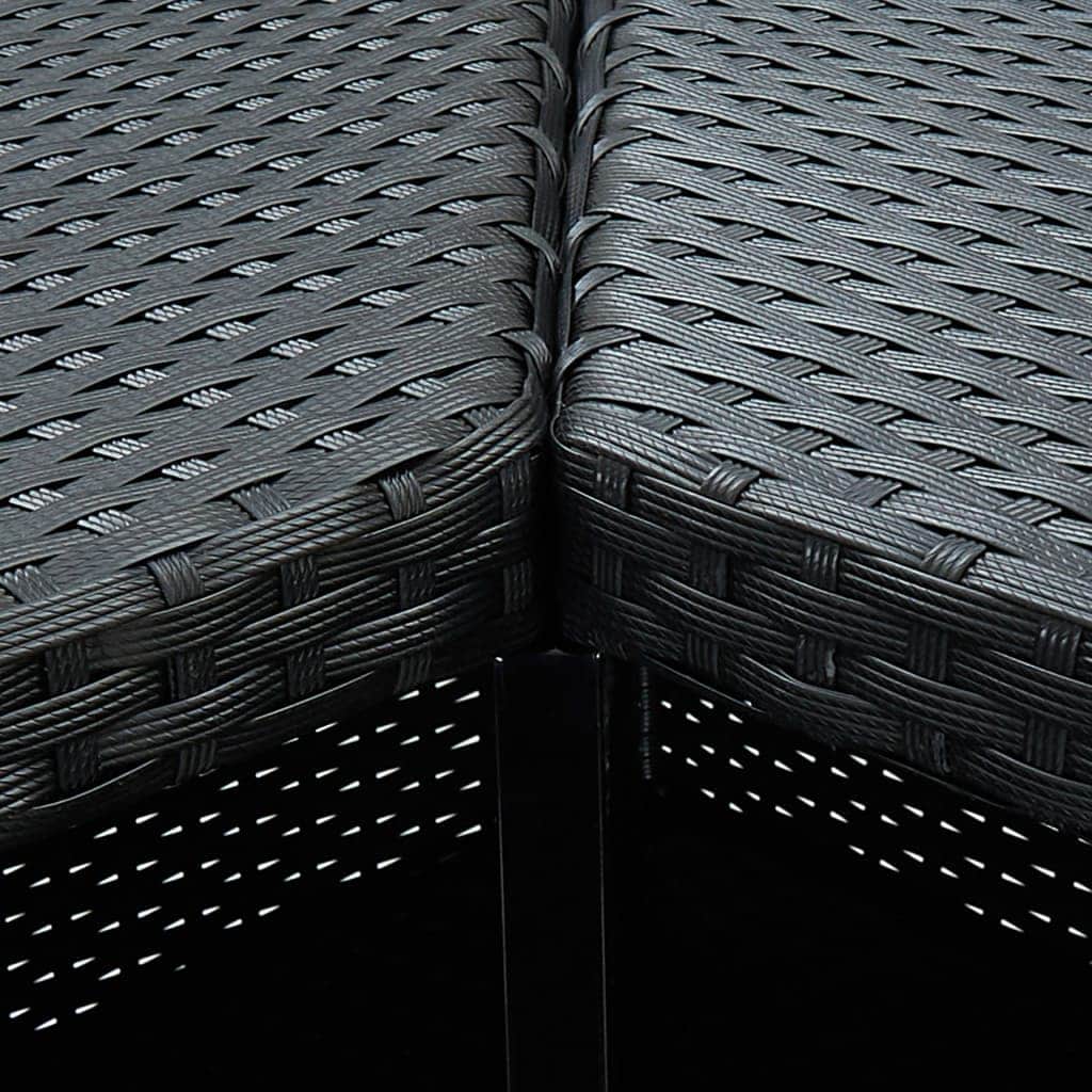 Corner Bar Table Black 100x50x105cm Poly Rattan Outdoor Patio Furniture | Rattan finish