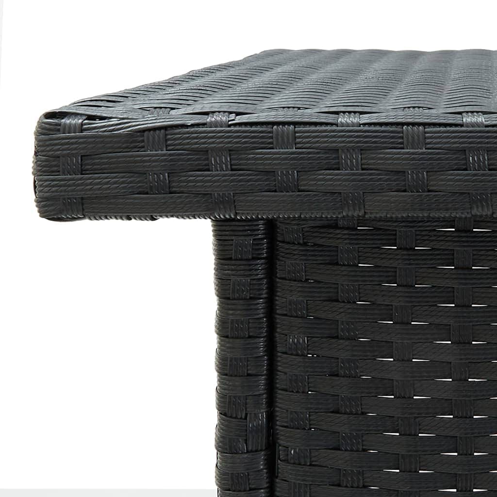 Corner Bar Table Black 100x50x105cm Poly Rattan Outdoor Patio Furniture, Black colour