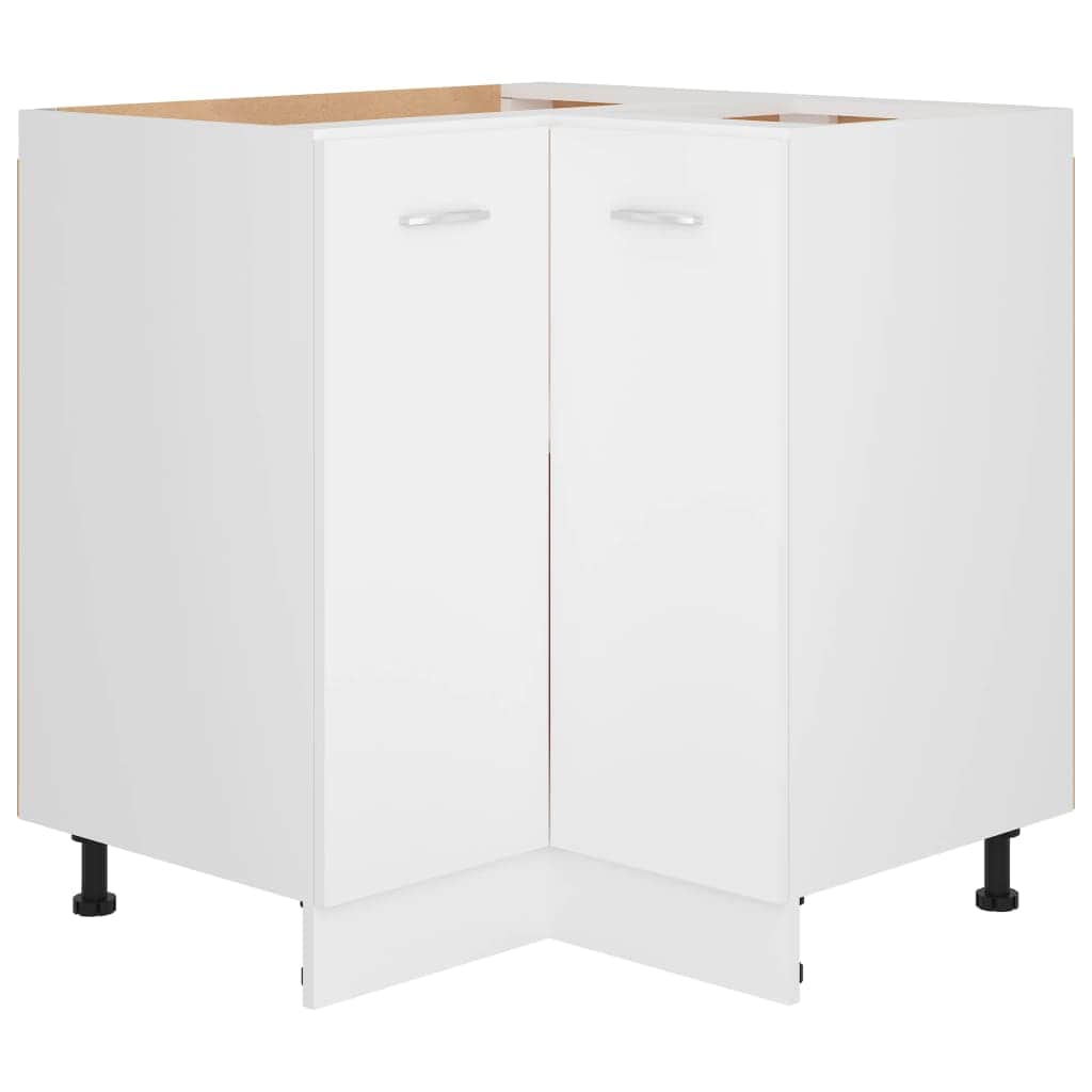 Corner Bottom Cabinet White Engineered Wood