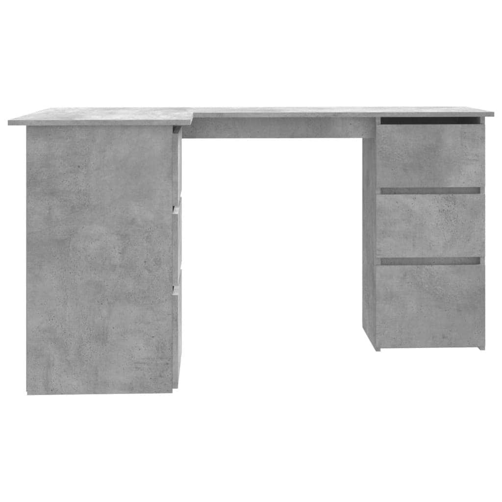 Corner Desk Concrete Grey Chipboard