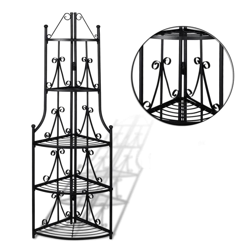 Corner Plant Rack Black - Simple deals