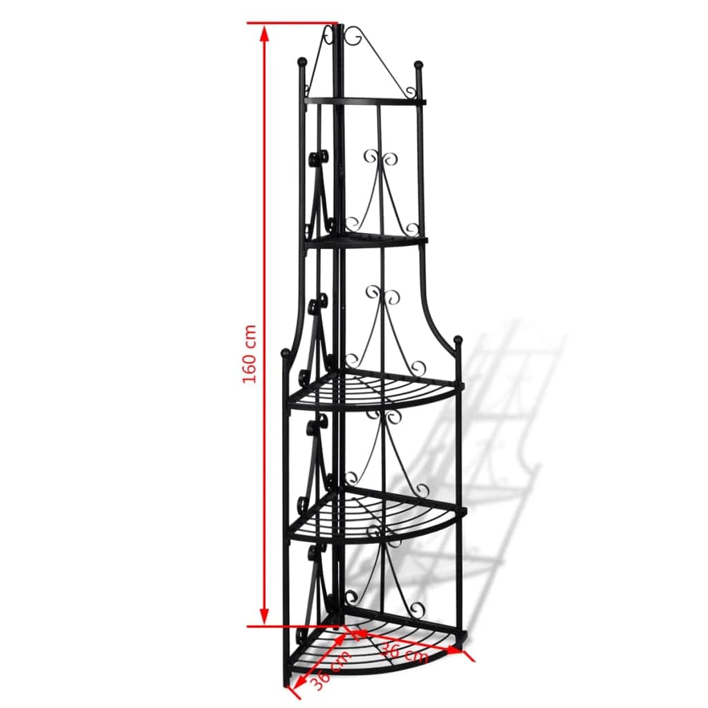 Corner Plant Rack Black - Simple deals