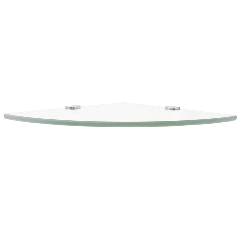 Corner Shelf  with Chrome Supports Glass Clear