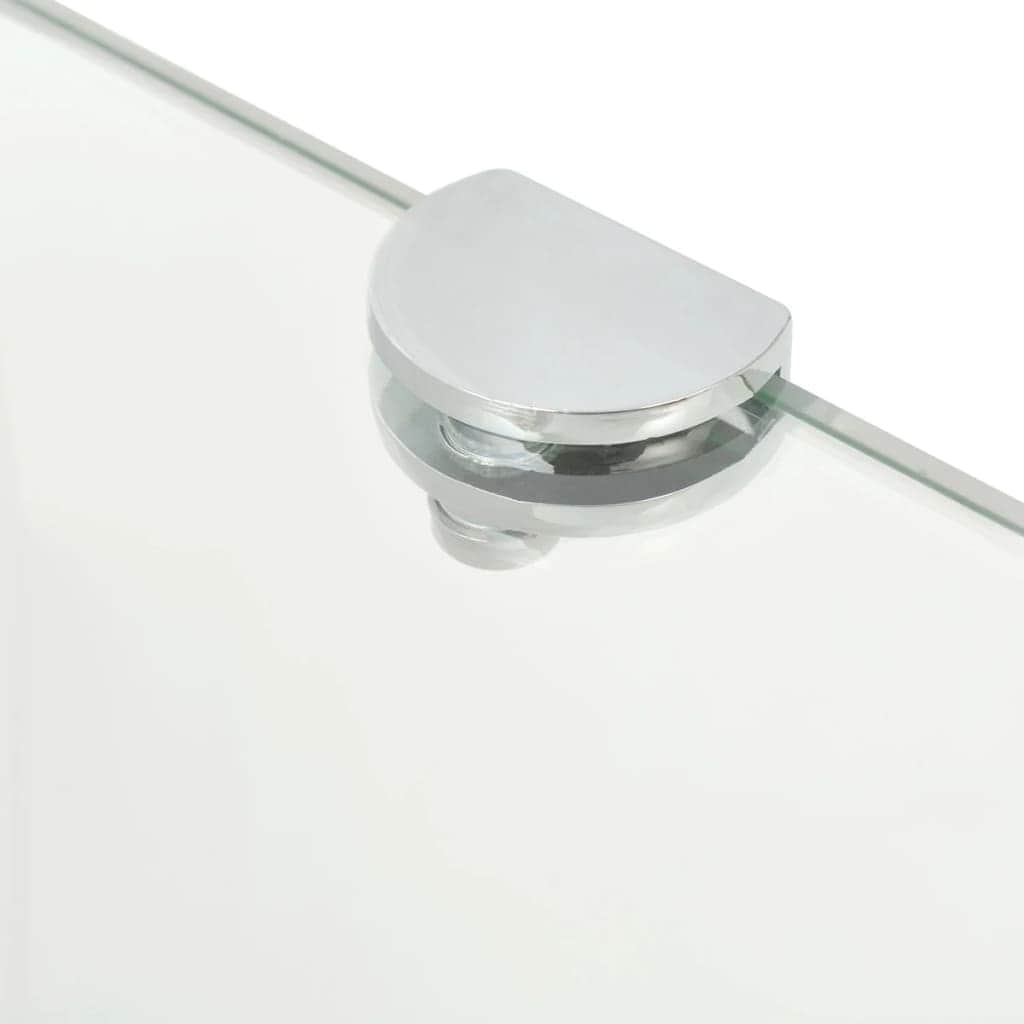 Corner Shelf  with Chrome Supports Glass Clear