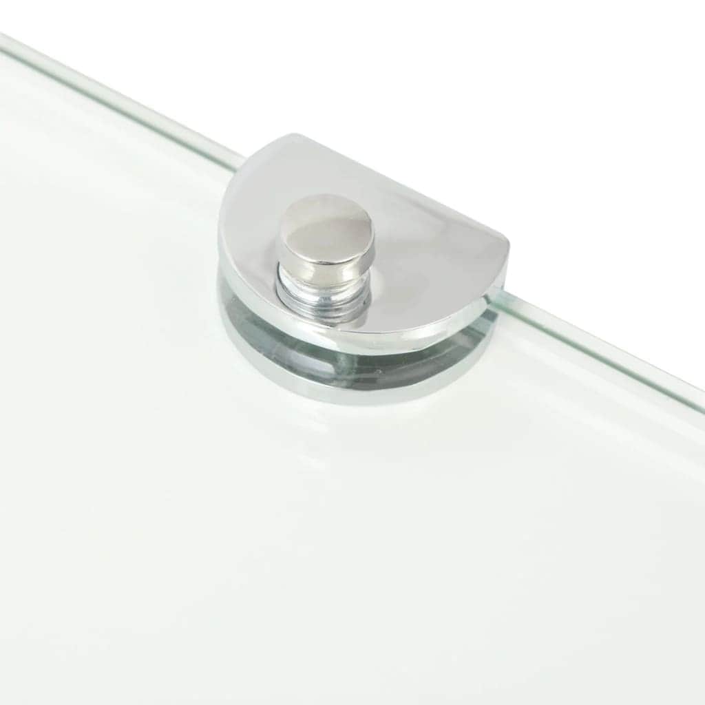 Corner Shelf  with Chrome Supports Glass Clear