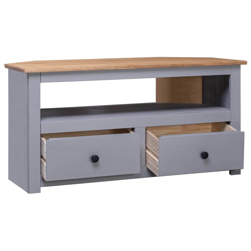 Corner Tv Cabinet Grey Solid Pine Panama Range
