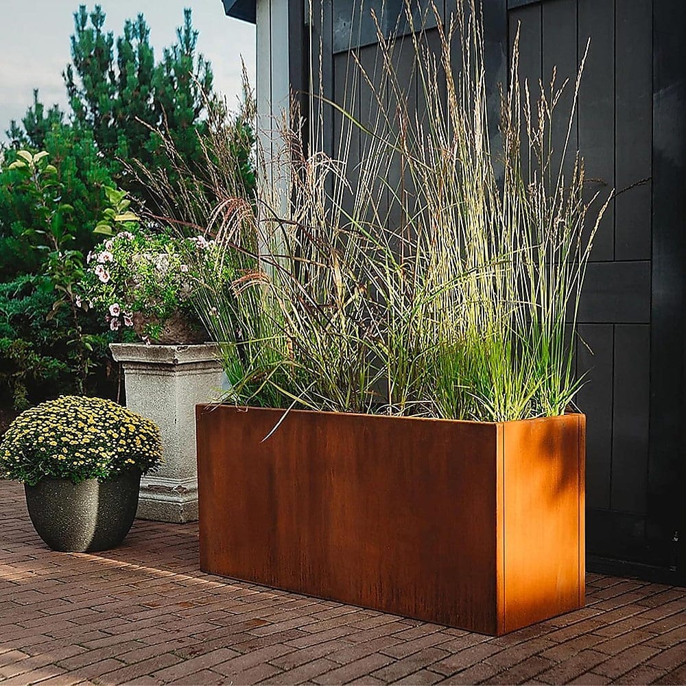 Steel finish - Corten Steel Planter Box 62x40x39cm Outdoor Raised Garden Bed - photo 10