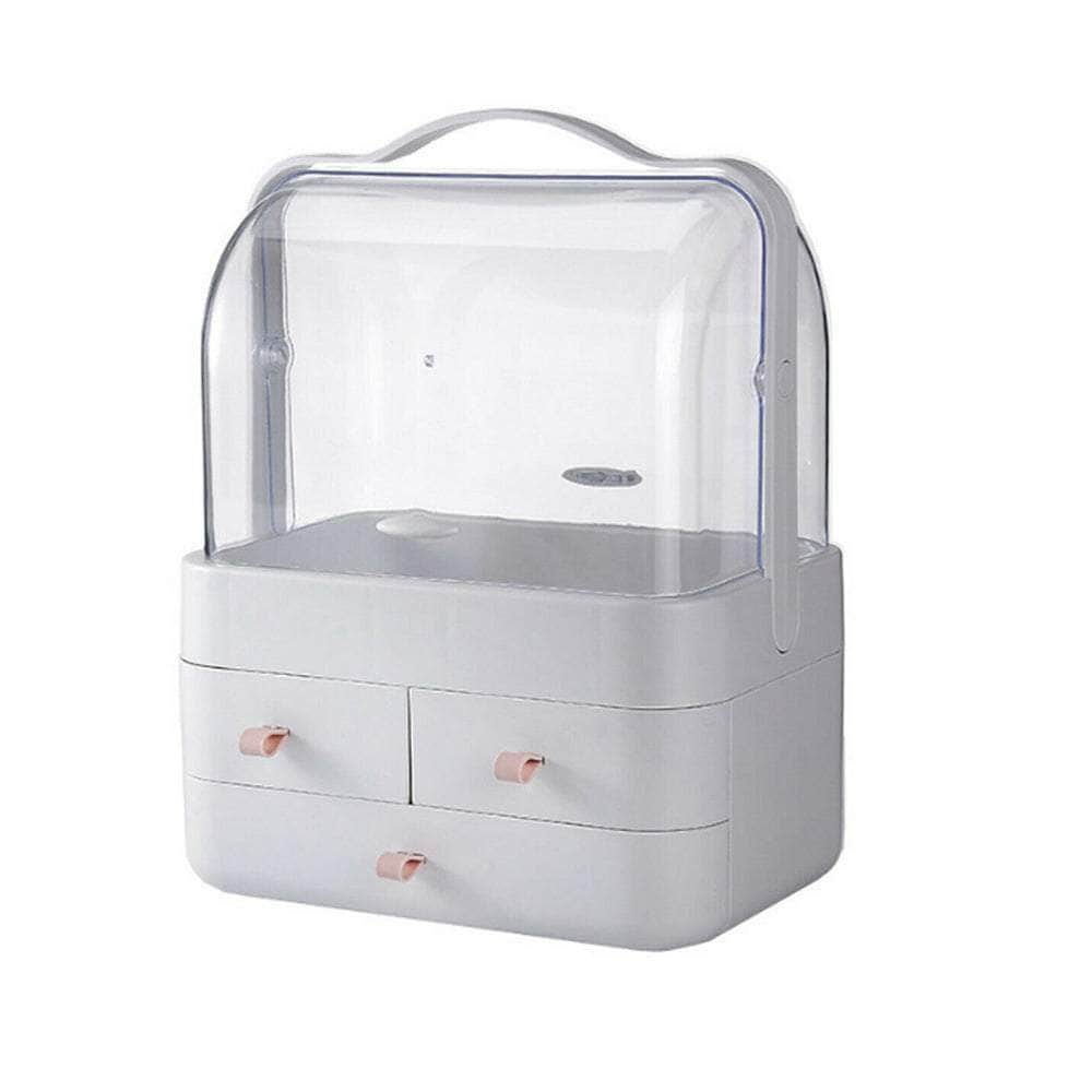 Cosmetics Storage Boxes Jewelry Case White-Pink