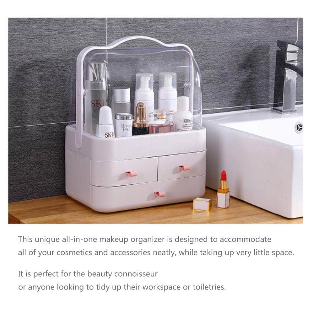 Cosmetics Storage Boxes Jewelry Case White-Pink