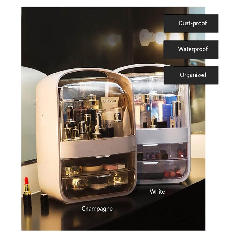 Cosmetics Storage Boxes Jewelry Case White-Pink