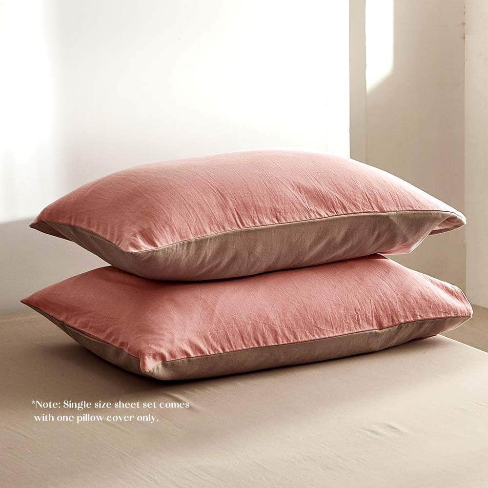 Cotton Cover Quilt Cover Set Blush Beige Double