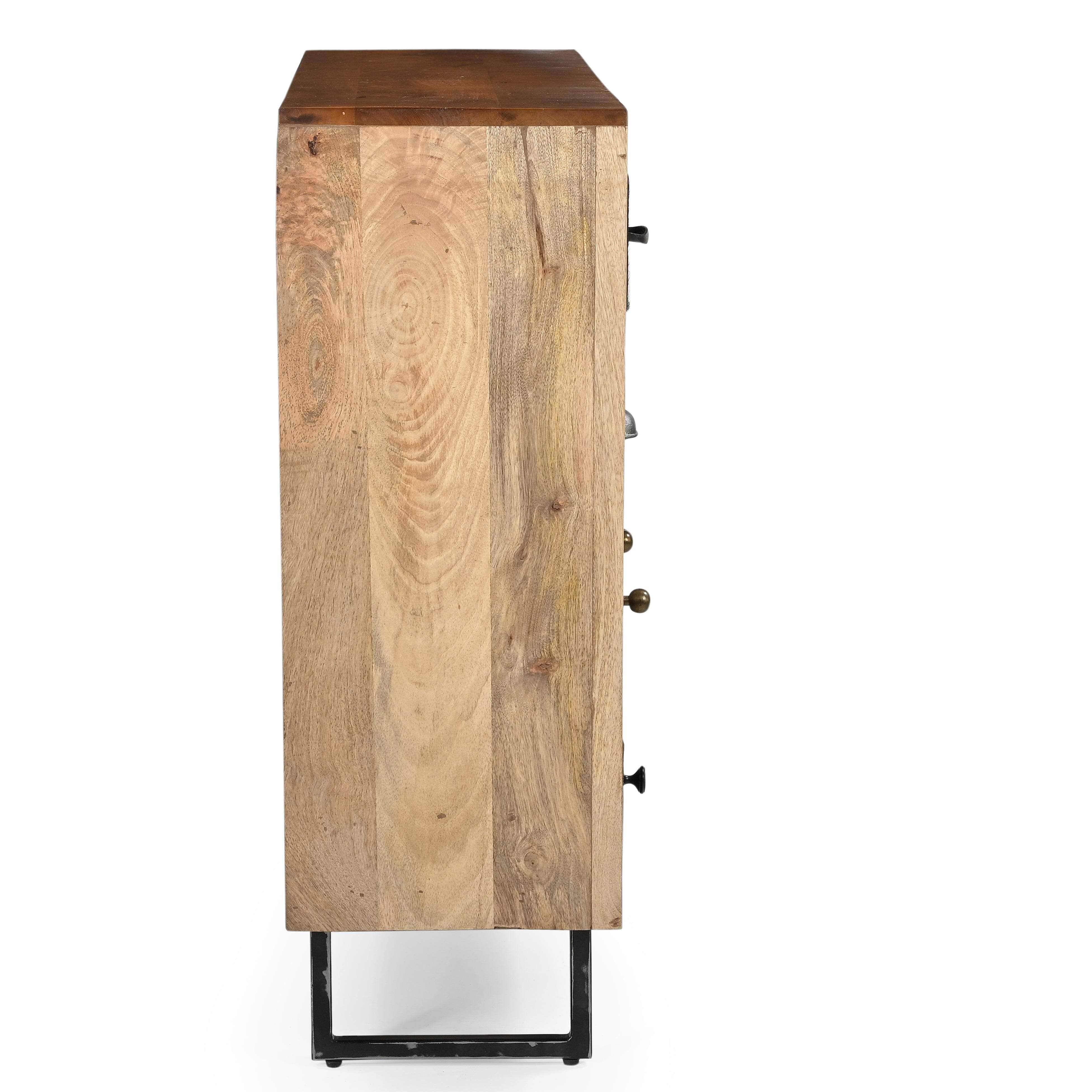 Cowhide Patchwork Chest Of Drawers