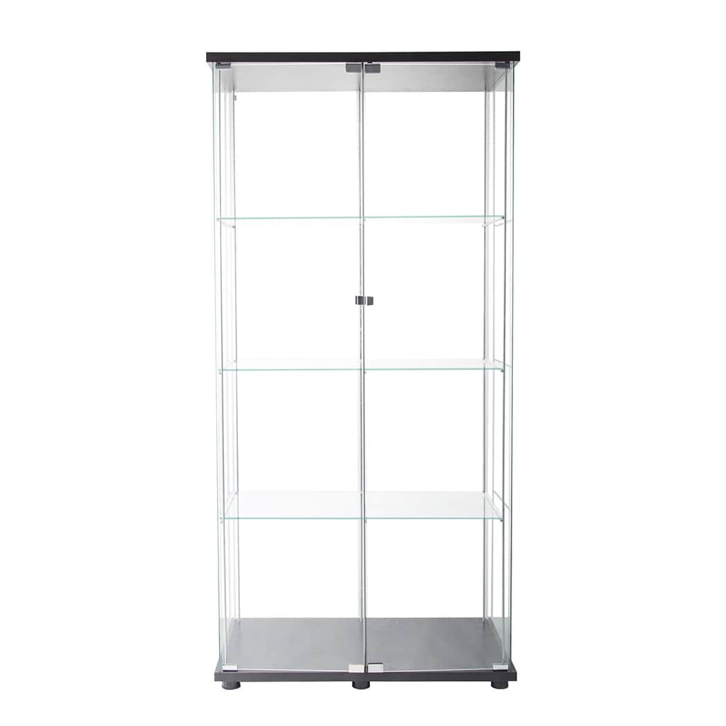 Cozy 164cm Glass Display Cabinet 2 Doors  Wood Finish Classic