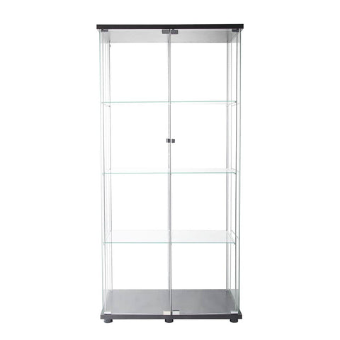 Cozy 164cm Glass Display Cabinet 2 Doors  Wood Finish Classic