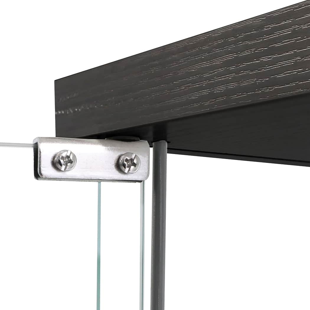 Cozy 164cm Glass Display Cabinet 2 Doors  Wood Finish Classic