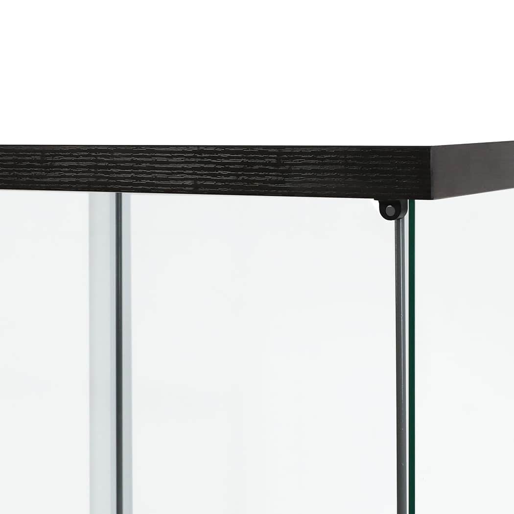 Cozy 164cm Glass Display Cabinet 2 Doors  Wood Finish Classic